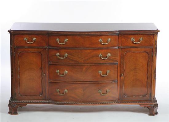 Appraisal: SERVER SIGNED DREXEL Mahogany with four bowfront drawers flanked by