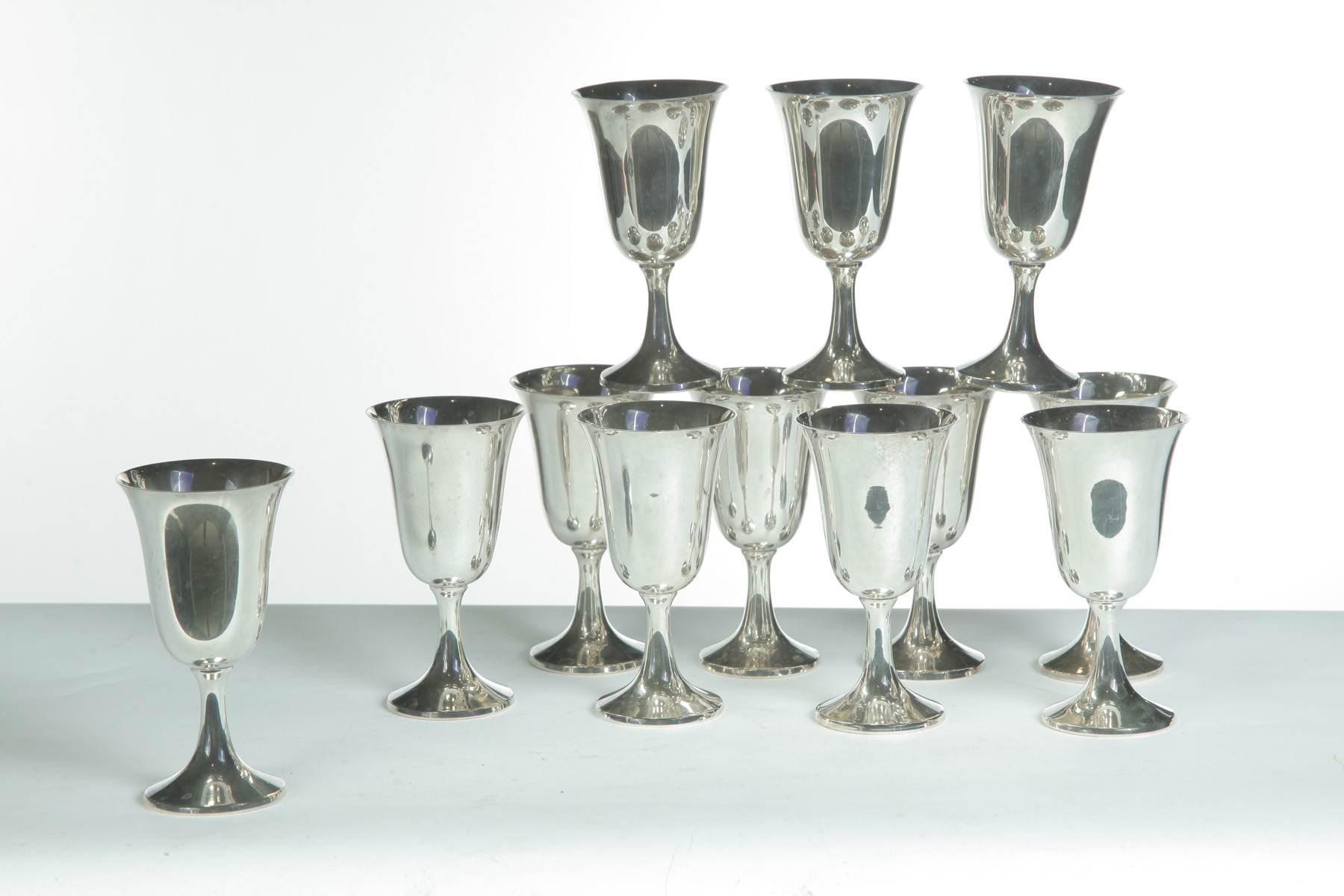 Appraisal: SET OF TWELVE BOARDMAN STERLING GOBLETS American th quarter- th