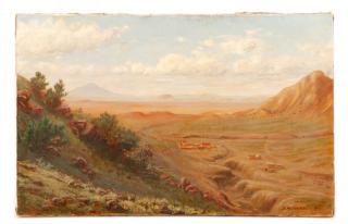 Appraisal: American School Southwest Landscape O C Signed American School circa