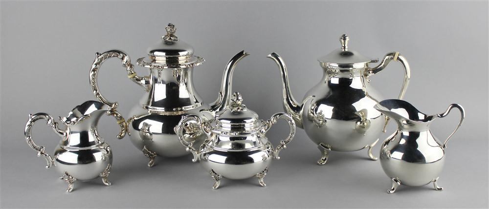 Appraisal: MEXICAN SILVER COFFEE POT CREAM JUG A THREE-PIECE COFFEE SERVICE