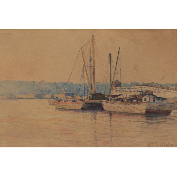 Appraisal: Richard Buckner Gruelle American - Harbor Scene c watercolor x