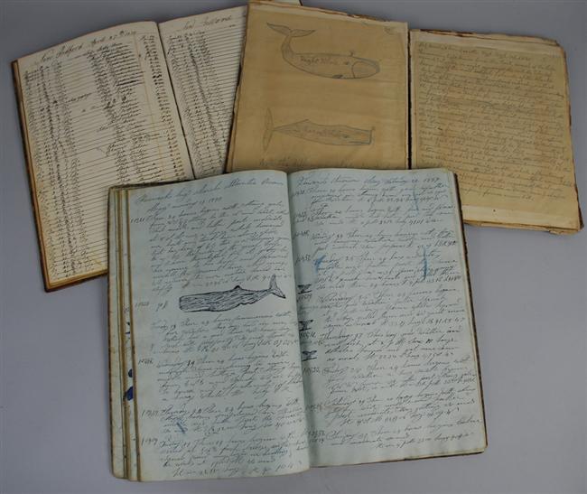 Appraisal: TWO WHALING SHIP LOGS and AN ACCOUNT BOOK including The