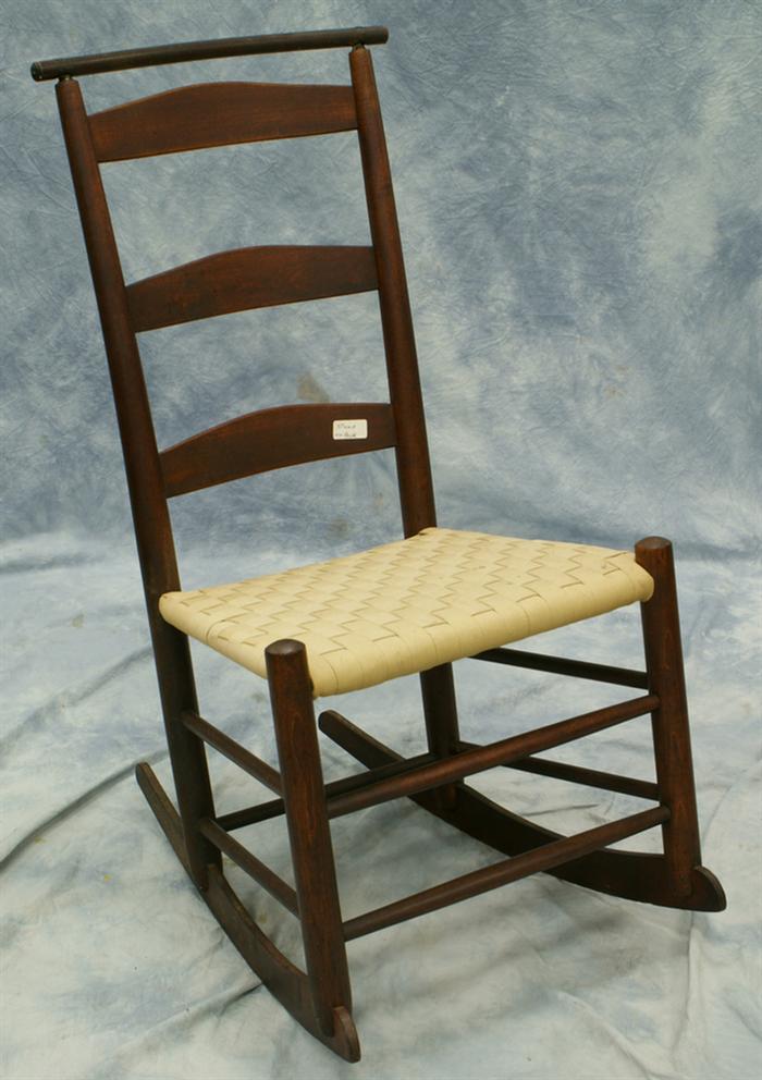 Appraisal: -slat ladder back youth rocking chair with stamp on back