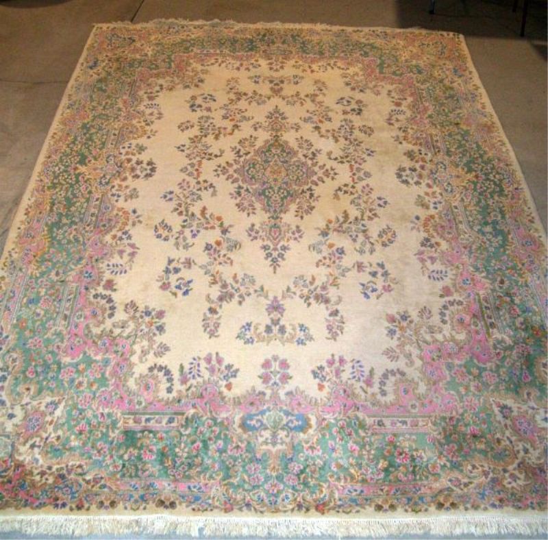 Appraisal: Kashan Indian Style Rug - Beige Kashan style heavy pile