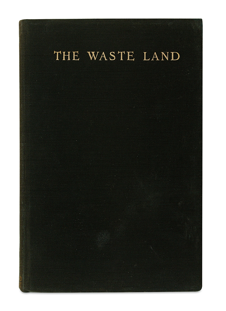 Appraisal: ELIOT T S The Waste Land vo publisher's gilt-lettered flexible