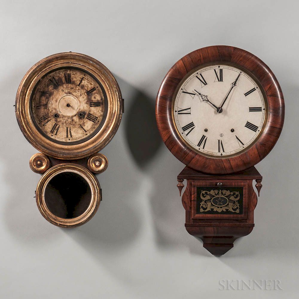 Appraisal: Two American Wall Clocks Two American Wall Clocks an Ansonia