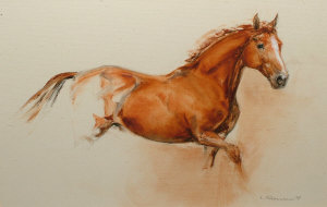 Appraisal: L Kiernan late th century- Study of a horse oil