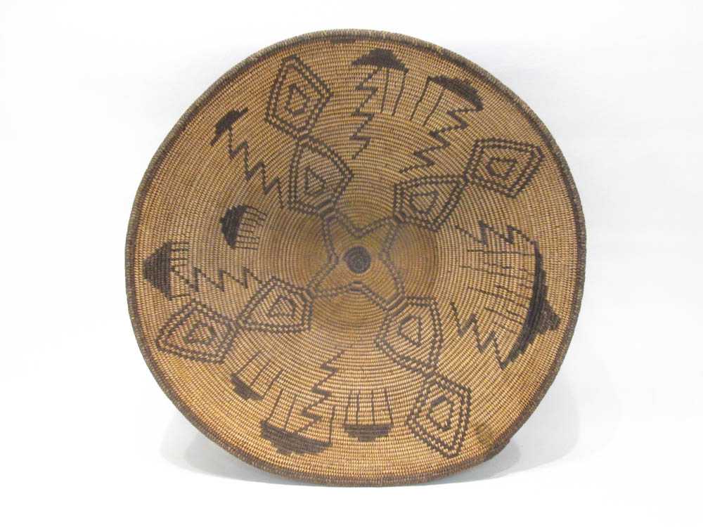 Appraisal: SOUTHWEST NATIVE AMERICAN APACHE BASKET coiled type in rain and