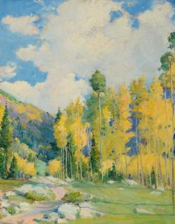 Appraisal: JOSEPH H SHARP - The Old Road to Taos circa