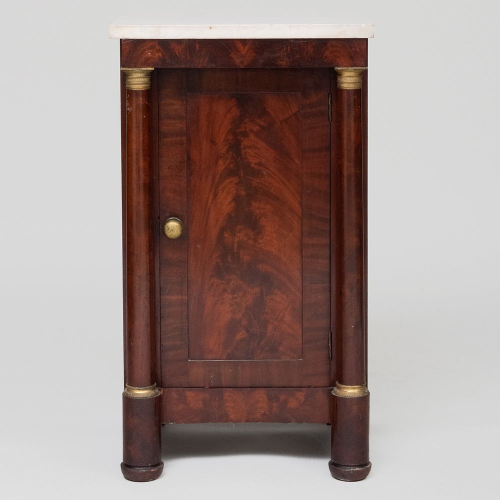 Appraisal: Classical Mahogany Serving Cabinet Fitted with a marble top x