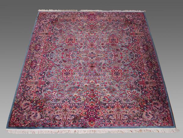 Appraisal: BLUE KIRMAN KARISTAN CARPET Approx ' '' X ' ''