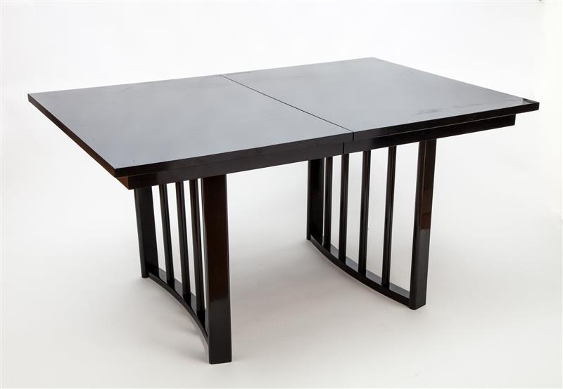 Appraisal: Extension Dining Table Circa Lacquered wood with one leaf x