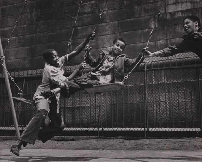 Appraisal: WALTER ROSENBLUM - THREE CHILDREN ON SWINGS PITT STREET NY