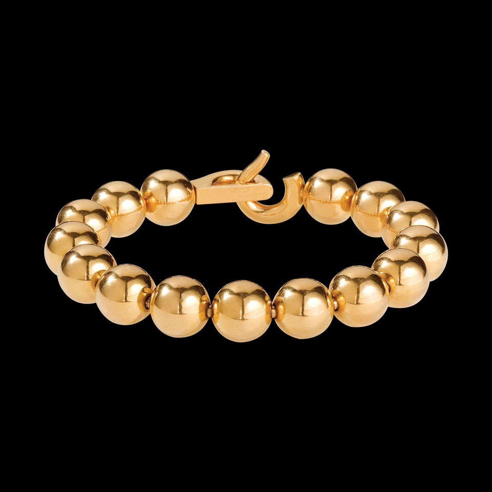 Appraisal: Cartier Paris k Yellow Gold Spherical Bead Bangle g