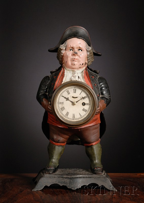 Appraisal: Painted Cast Iron Continental Blinking Eye Timepiece West Meriden Connecticut