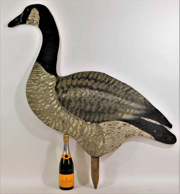 Appraisal: LG CANADIAN GOOSE PAINTED WOOD SILHOUETTE DECOY United States th