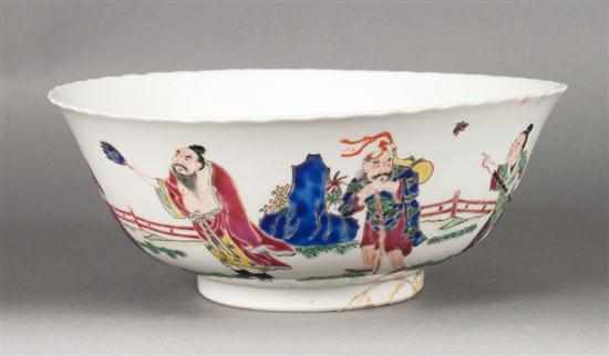 Appraisal: Chinese Famille Rose porcelain bowl with decoration of ''Immortals'' figures