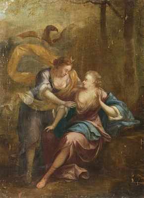 Appraisal: Anonymous th Century Allegorical Painting With two female figures in