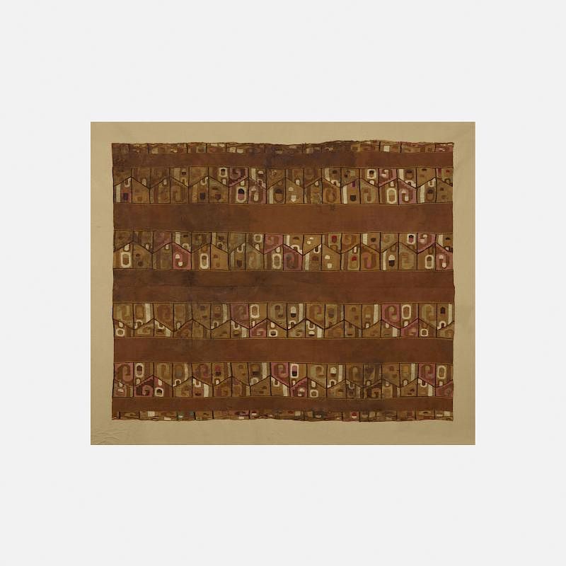 Appraisal: Peruvian Wari textile Peruvian Wari textile hand-dyed and knotted wool