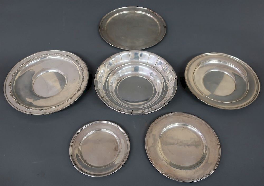 Appraisal: Sterling Silver Plates and Bowl Sterling silver plates and bowl