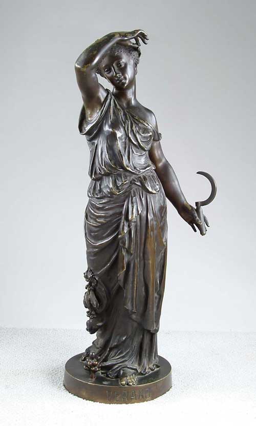 Appraisal: ETIENNE ALEXANDRE STELLA French - VERANO Bronze classical figure of