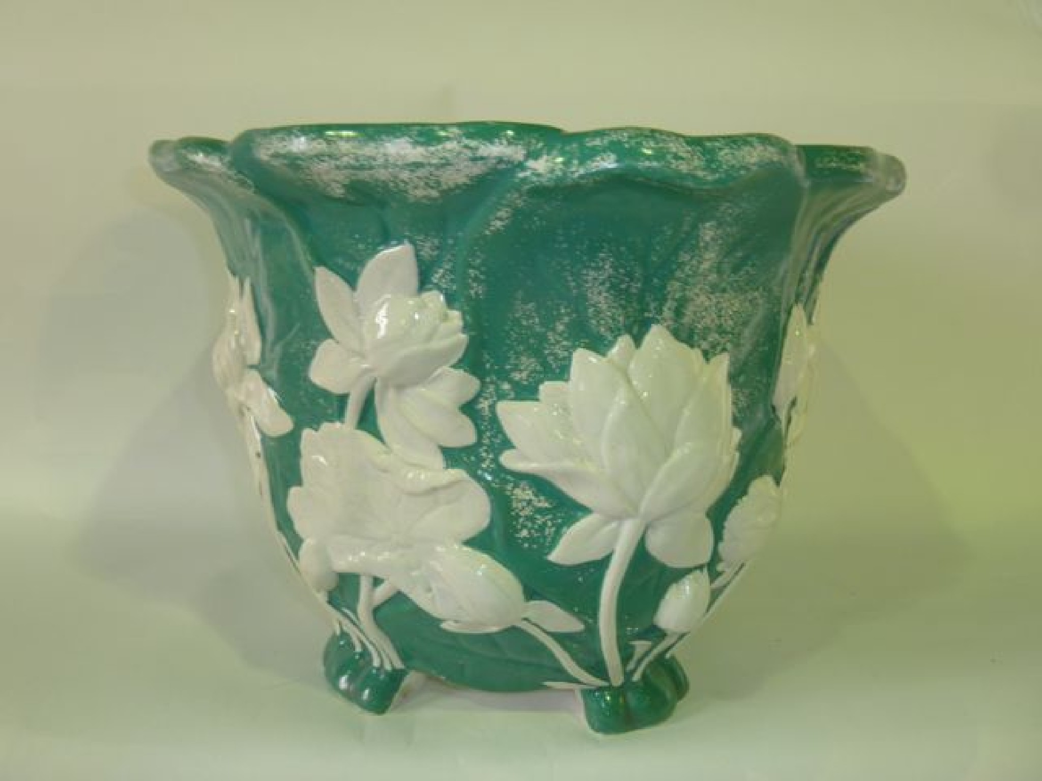 Appraisal: A th century Minton jardini re with relief moulded water