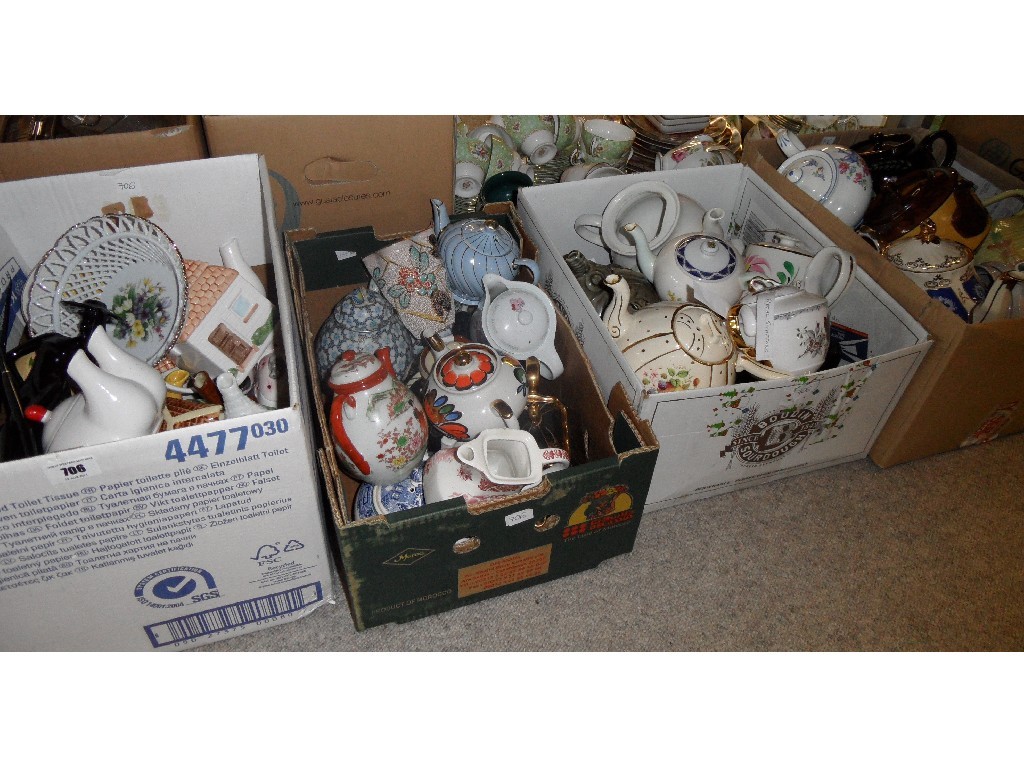 Appraisal: Lot comprising four boxes of assorted teapots to include Sadler