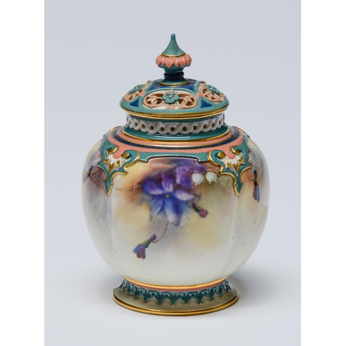 Appraisal: A Royal Worcester Hadley Ware pot pourri vase and cover