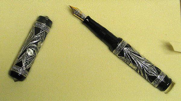 Appraisal: VISCONTI Resin and Sterling Silver Taj Mahal Fountain Pen Built