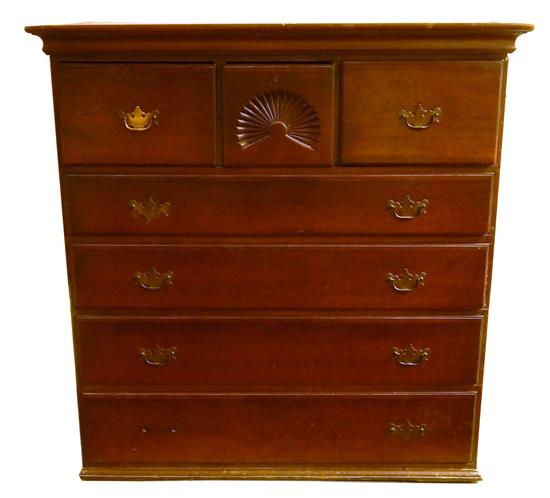 Appraisal: th th C highboy upper case cherry primary with pine