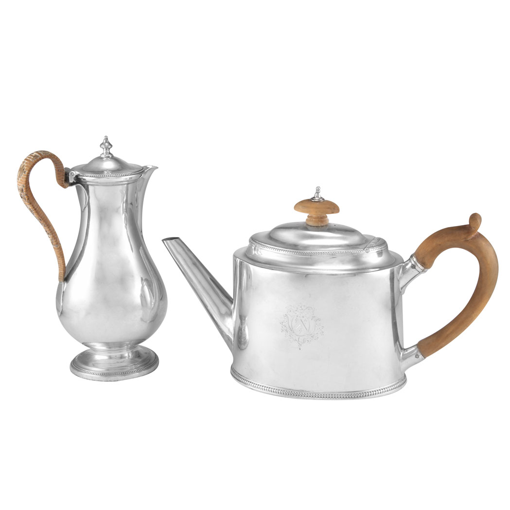 Appraisal: George III Silver Coffee Pot Hester Bateman London circa -