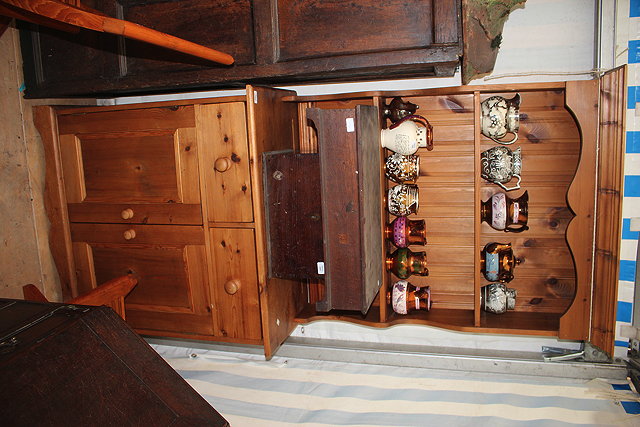 Appraisal: A SMALL PINE DRESSER with plate rack above two short