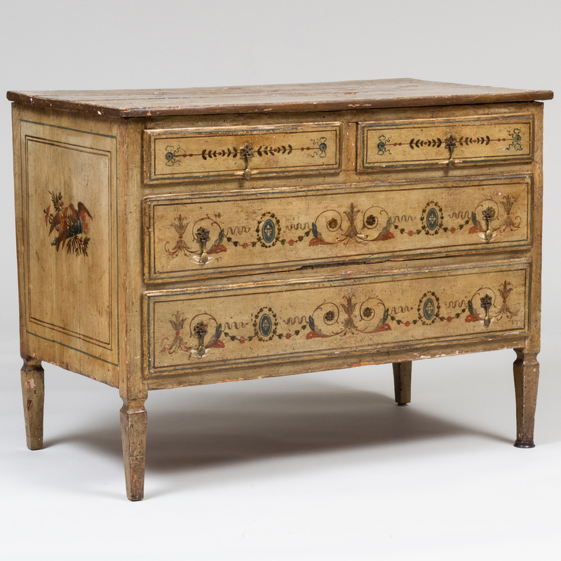 Appraisal: Italian Neoclassical Painted Chest of Drawers x x in Condition