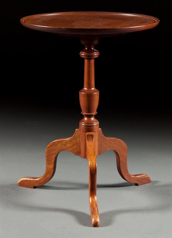 Appraisal: Federal style carved mahogany tilt-top candlestand Copenhaver's Furniture Winchester Virginia