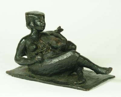 Appraisal: FIORI HENRIQUES th Century Leda and the Swan bronze group