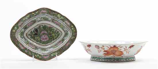 Appraisal: Two Chinese Porcelain Bowls both of lozenge form one having