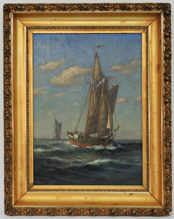 Appraisal: C MYRON CLARK O C MARITIME SEASCAPE PAINTING Massachusetts -