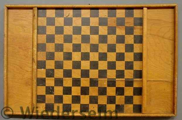 Appraisal: Wood checker game board th c x