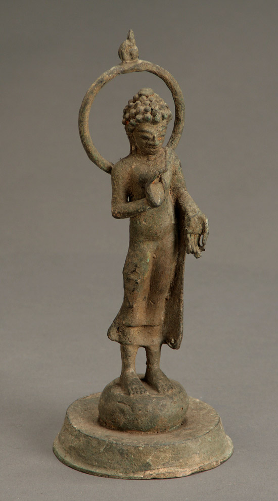 Appraisal: Thai Bronze Figure of a Standing Buddha Sukhodaya Style th-