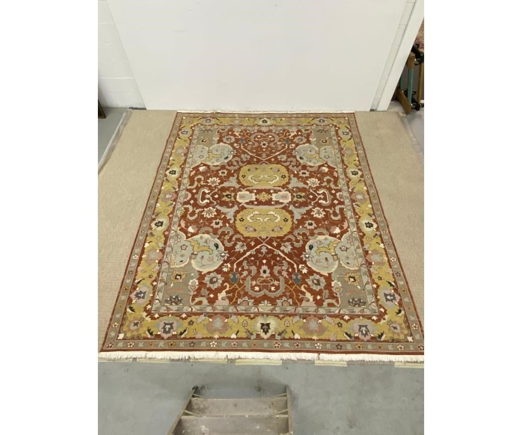 Appraisal: Arabesque style room size carpet with overall red field and