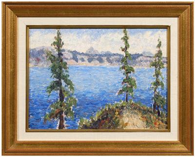 Appraisal: Painting John Augustus Dominique California - Crater Lake per copy