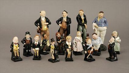 Appraisal: Seventeen Royal Doulton Polychrome Porcelain Charles Dickens Character Figures to