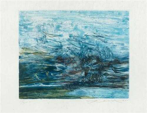 Appraisal: ZAO WOU-KI Composition Aquatint etching Signed lower right and dated