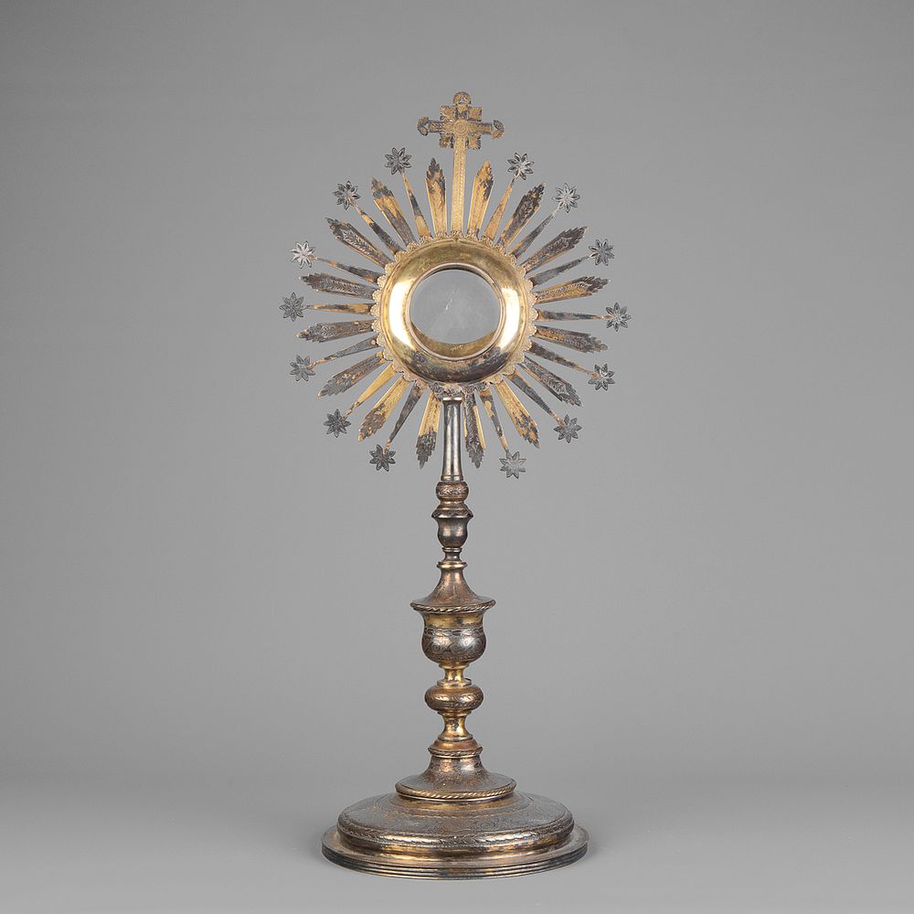 Appraisal: Spanish Colonial Reliquary Monstrance th Century Spanish Colonial Probably Mexico