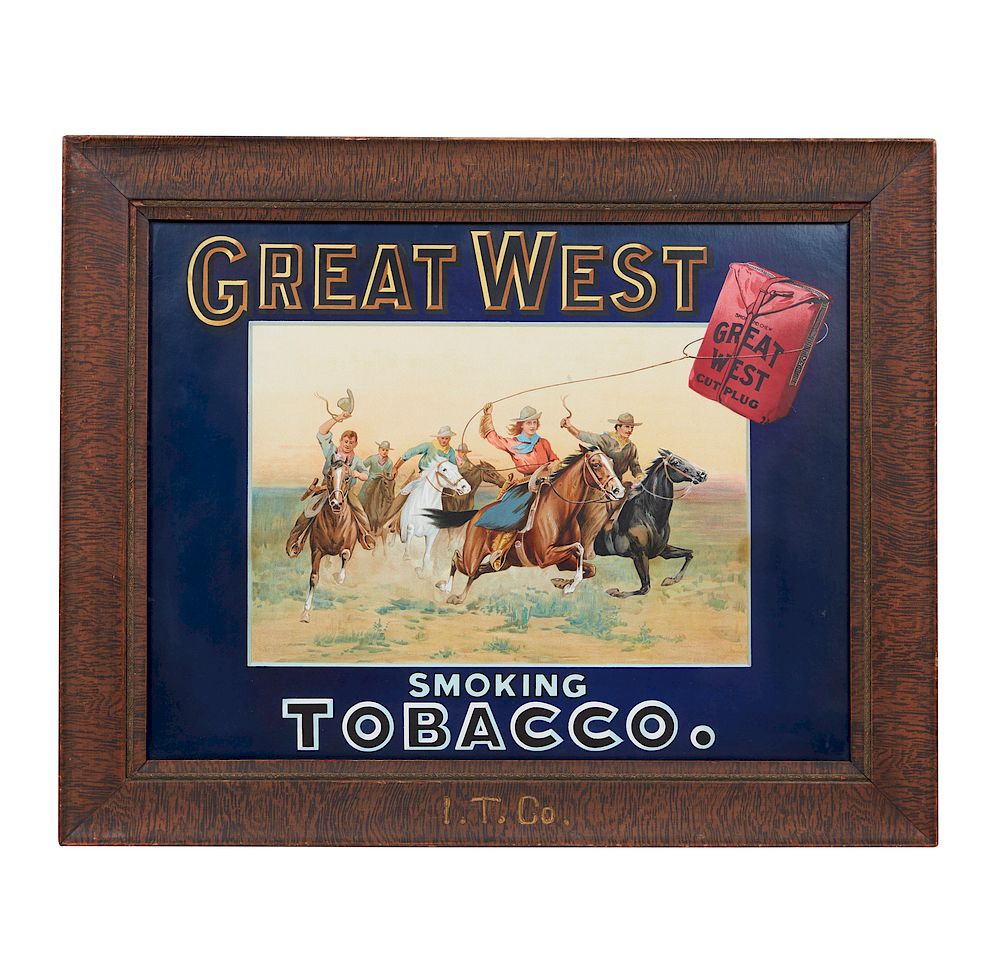 Appraisal: Great West Smoking Tobacco Advertising Poster Framed advertisement for Great