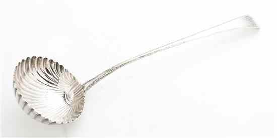 Appraisal: A George III Silver Ladle Hester Bateman London with a