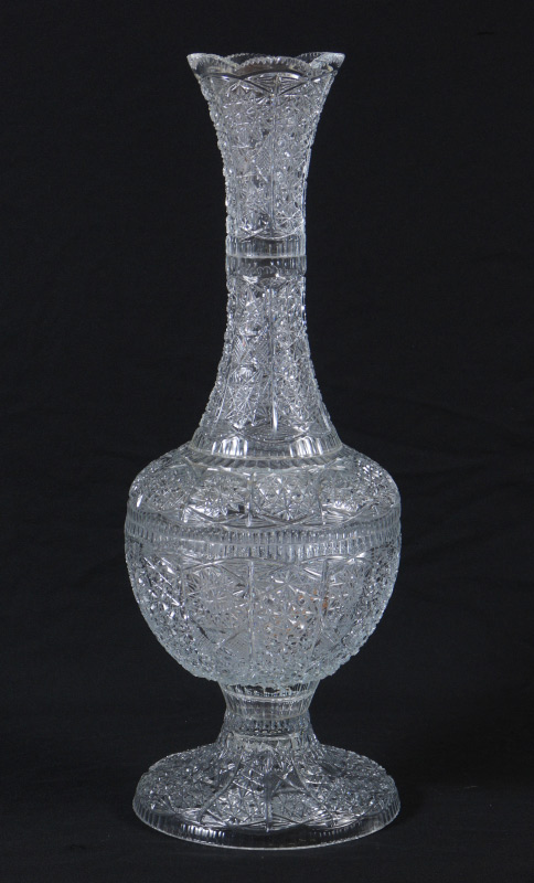 Appraisal: CONTEMPORARY CUT GLASS VASE Measures '' tall x '' dia