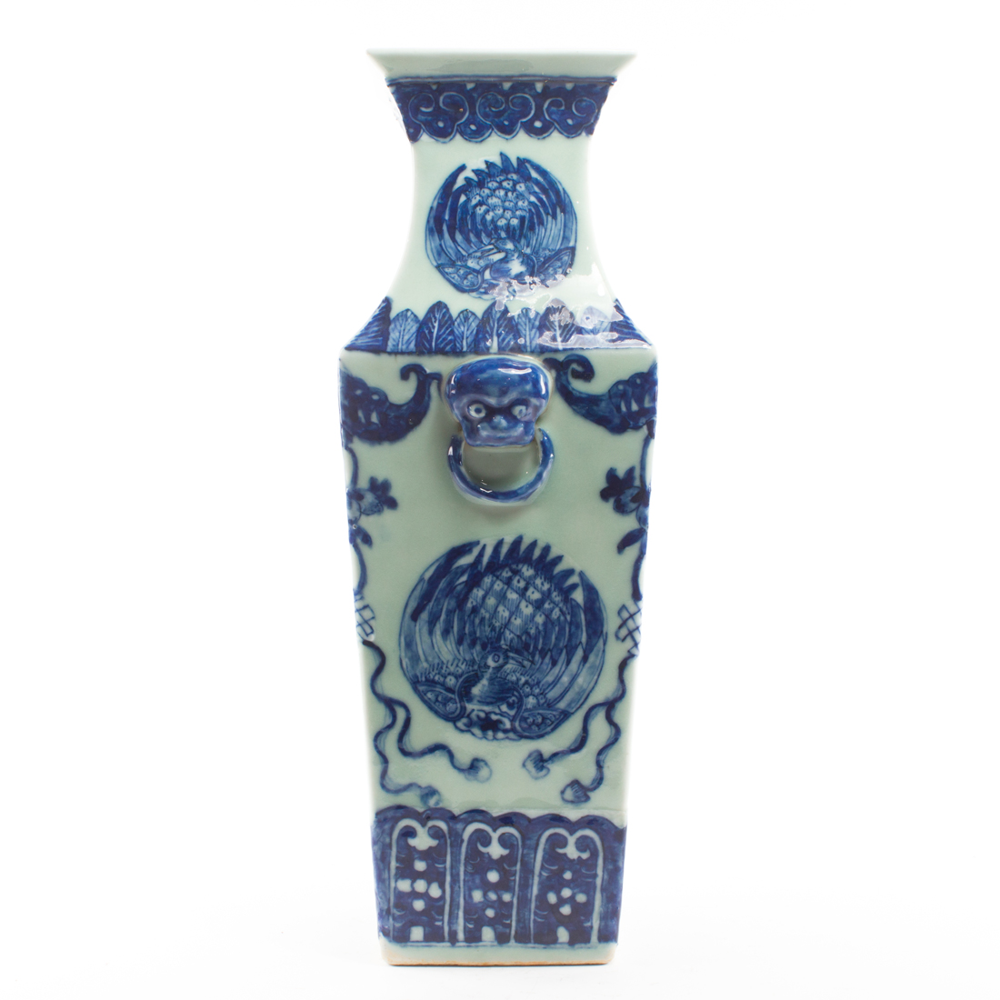 Appraisal: CHINESE BLUE AND WHITE SQUARE-FORM VASE Chinese blue and white