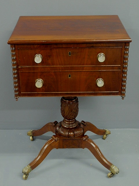 Appraisal: American Federal work table attributed to Haines-Connelly Philadelphia c with