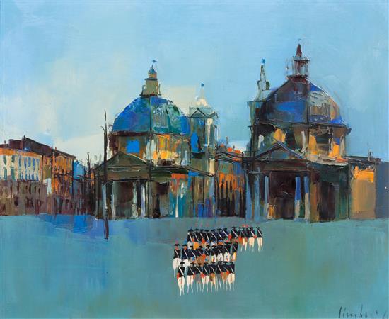 Appraisal: Sale Lot Nicola Simbari Italian - Piazza Del Popolo oil